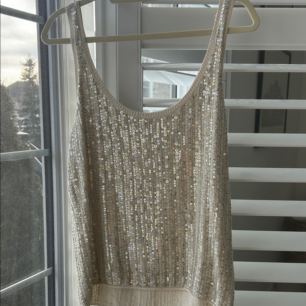 Tory Burch Cream Sequin Camisole
